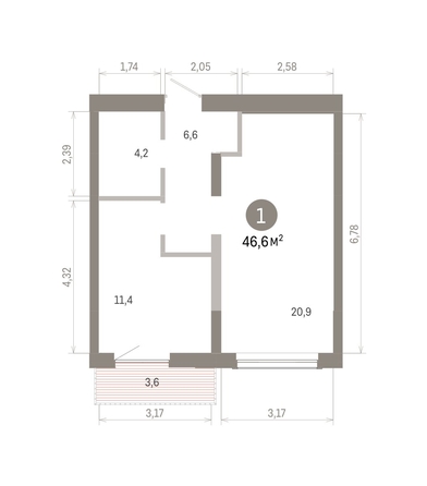 
  Продается 1-комн. квартира 46.57 м², в ЖК Европейский берег, дом 46. Фото 1.