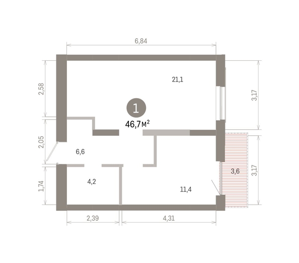
  Продается 1-комн. квартира 46.73 м², в ЖК Европейский берег, дом 46. Фото 1.