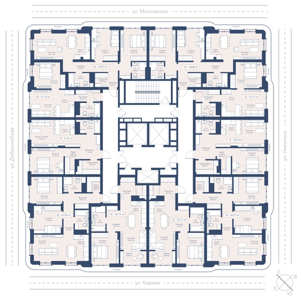 
  Продается 1-комн. квартира 51.21 м², в ЖК Виларт, дом 2. Фото 2.