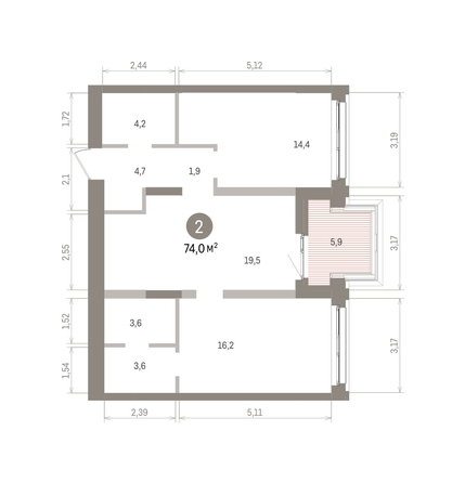 
  Продается 2-комн. квартира 73.99 м², в ЖК Европейский берег, дом 32. Фото 1.