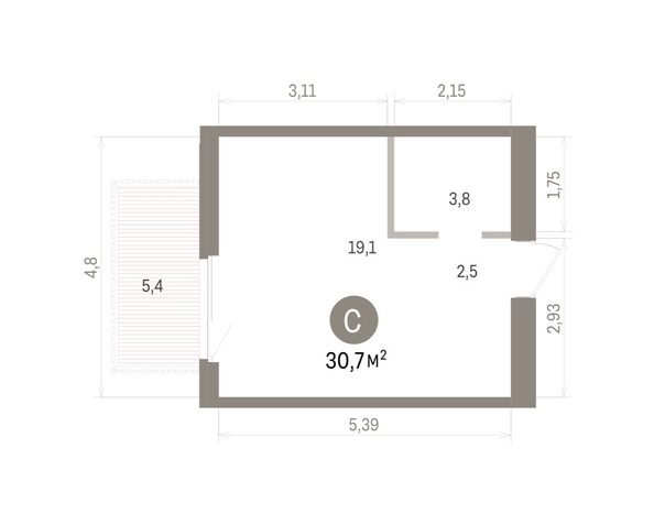 
  Продается студия 30.7 м², в ЖК Пшеница, дом 5.2. Фото 1.