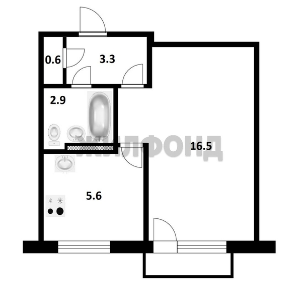 
  Продается 1-комн. квартира 28.9 м². Фото 19.