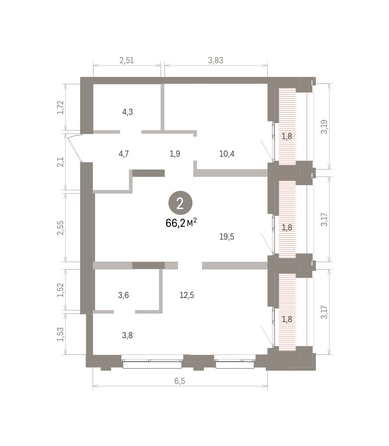 
  Продается 2-комн. квартира 69.38 м², в ЖК Европейский берег, дом 32. Фото 1.