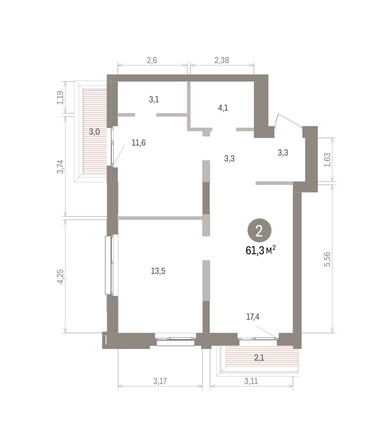 
  Продается 2-комн. квартира 61.34 м², в ЖК Европейский берег, дом 32. Фото 1.