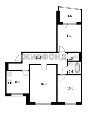 
  Продается 3-комн. квартира 64.1 м². Фото 8.