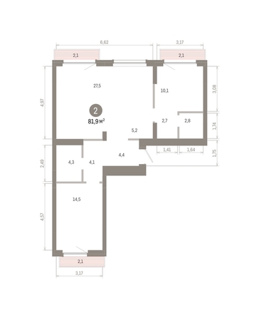 
  Продается 2-комн. квартира 81.9 м², в ЖК Лебедевский квартал, д 1. Фото 1.