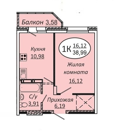 
   Продам 1-комнатную, 37.1 м², Добролюбова ул, 16/1

. Фото 3.