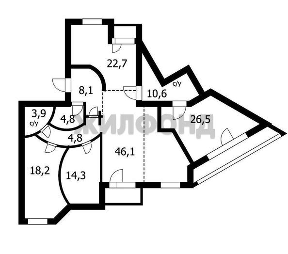 
   Продам 4-комнатную, 167 м², Краснообск, 219

. Фото 14.