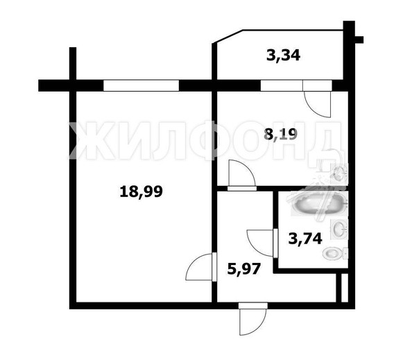 
   Продам 1-комнатную, 36.89 м², Рябиновая ул, 10

. Фото 1.