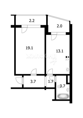 
   Продам 1-комнатную, 41.3 м², Ельцовская ул, 37

. Фото 13.