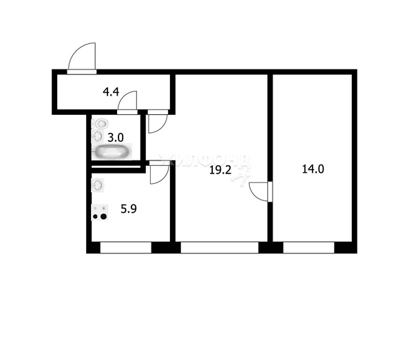 
   Продам 2-комнатную, 46.5 м², Сибиряков-Гвардейцев ул, 4

. Фото 7.