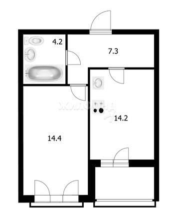
   Продам 2-комнатную, 40.1 м², Красный пр-кт, 222/4

. Фото 13.