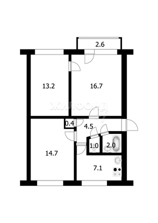 
   Продам 3-комнатную, 59.6 м², Черняховского ул, 40б

. Фото 1.