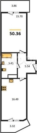 
   Продам 1-комнатную, 50.36 м², Сакура парк, дом 1, сек 2

. Фото 1.