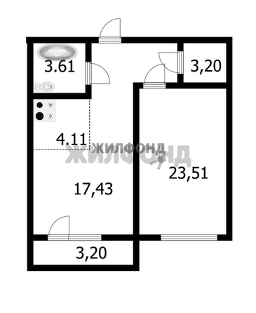 
   Продам 2-комнатную, 56.4 м², Виктора Уса ул, 4

. Фото 16.
