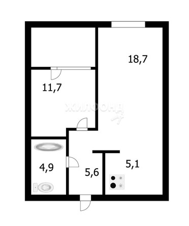 
   Продам 2-комнатную, 46 м², Красный пр-кт, 220

. Фото 15.