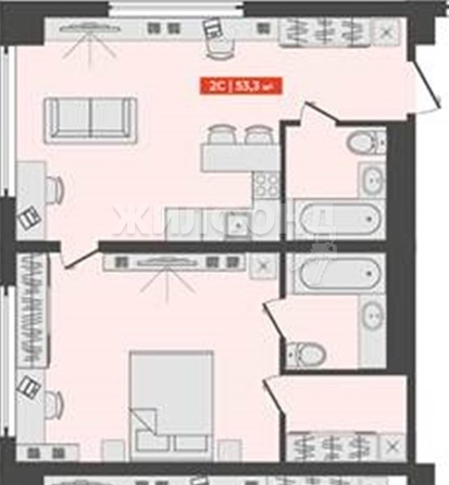 
   Продам 1-комнатный апартамент, 53.3 м², Freedom (Фридом), 1 очередь

. Фото 1.