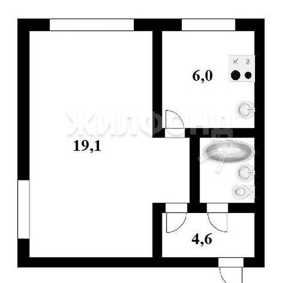 
   Продам 1-комнатную, 32.2 м², Демьяна Бедного ул, 66

. Фото 2.