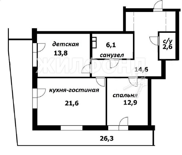 
   Продам 3-комнатную, 71.6 м², Ленина ул, 81

. Фото 34.