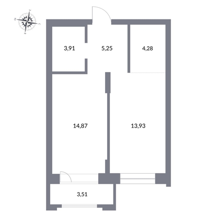 
   Продам 2-комнатную, 40.74 м², Державина ул, 50

. Фото 1.