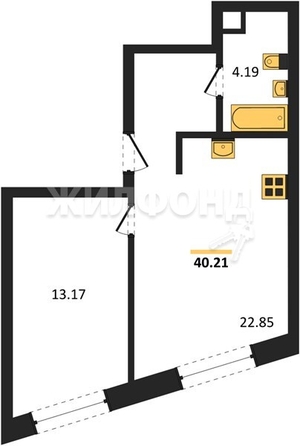 
   Продам 1-комнатный апартамент, 40.21 м², Freedom (Фридом), 2 оч башня В

. Фото 1.