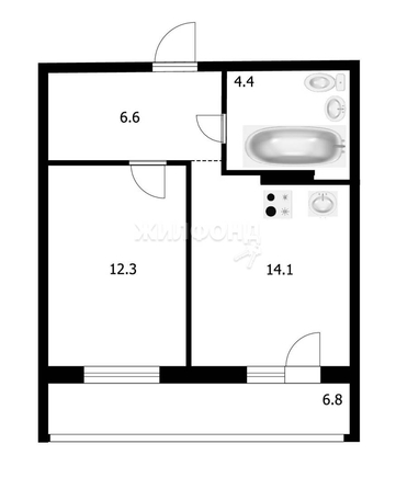 
   Продам 1-комнатную, 39.2 м², Октябрьская ул, 5

. Фото 8.