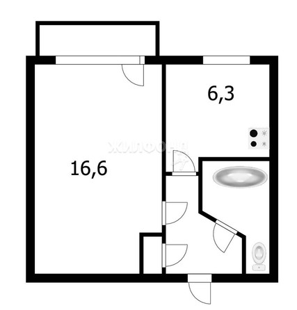 
   Продам 1-комнатную, 29.7 м², 40 лет Комсомола ул, 5

. Фото 2.