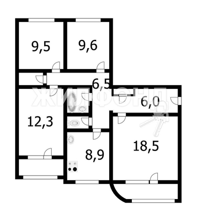 
   Продам 4-комнатную, 78.7 м², Фадеева ул, 91

. Фото 18.