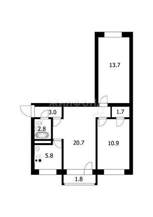 
   Продам 3-комнатную, 59.5 м², Гаранина ул, 3

. Фото 15.