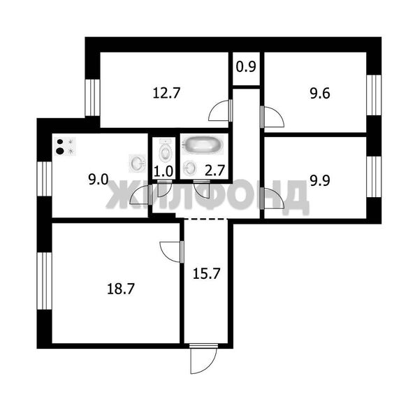 
   Продам 4-комнатную, 80.2 м², В. Высоцкого ул, 5

. Фото 35.