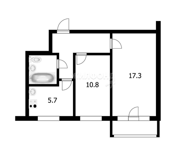 
   Продам 2-комнатную, 43.6 м², Ватутина ул, 45

. Фото 22.