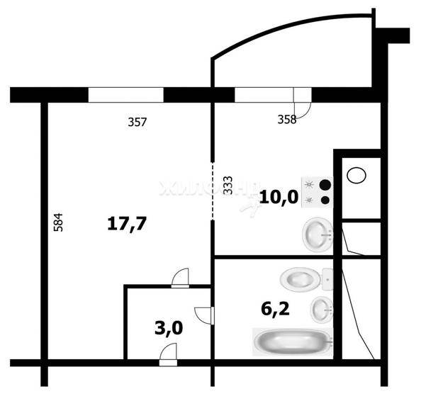 
   Продам 1-комнатную, 36.9 м², Горский мкр, 84

. Фото 8.