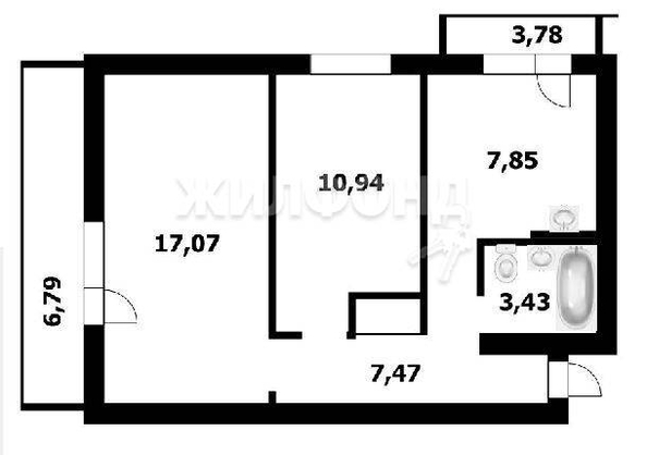 
   Продам 2-комнатную, 47 м², Беловежская ул, 50

. Фото 8.