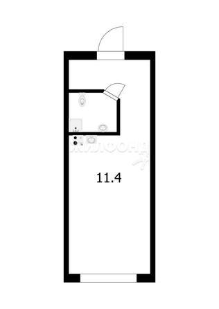 
   Продам студию, 11.4 м², Серафимовича ул, 1/1

. Фото 17.