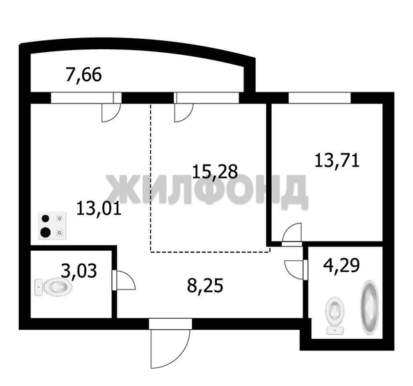 
  Продается 2-комн. квартира 57.9 м², в ЖК Заельцовский. Фото 10.