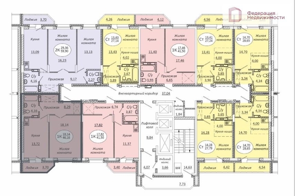 
   Продам 1-комнатную, 46.16 м², 2-я Воинская ул

. Фото 1.