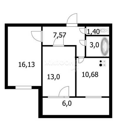 
   Продам 2-комнатную, 52 м², Юности ул, 3

. Фото 1.