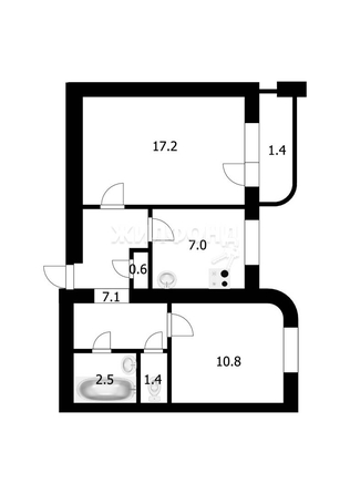 
   Продам 2-комнатную, 46.6 м², Громова ул, 18

. Фото 12.