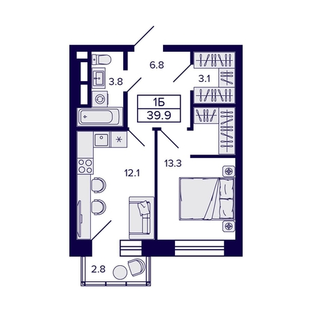 
   Продам 1-комнатную, 39.9 м², Citatum (Цитатум)

. Фото 1.