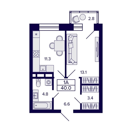 
   Продам 1-комнатную, 40 м², Citatum (Цитатум)

. Фото 1.