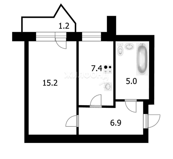 
   Продам 1-комнатную, 35.7 м², Федосеева ул, 2

. Фото 7.