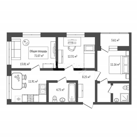 
   Продам 3-комнатную, 72.07 м², Серебряное озеро ул, 15

. Фото 24.