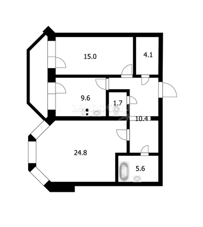 
   Продам 2-комнатную, 71.2 м², Нарымская ул, 20

. Фото 21.