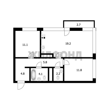 
  Продается 3-комн. квартира, 61.9 м², ЖК Авиатор, дом 1-1
. Фото 48.
