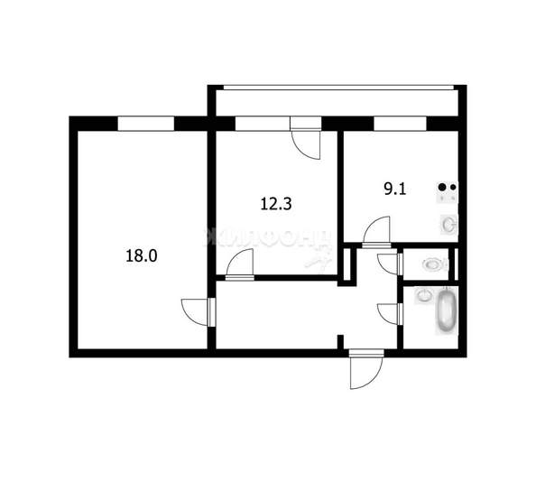 
   Продам 2-комнатную, 52.2 м², Петухова ул, 156

. Фото 11.