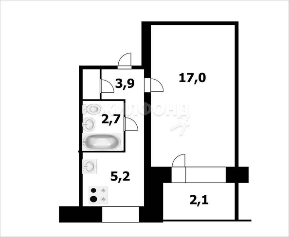 
   Продам 1-комнатную, 29.3 м², Кропоткина ул, 130/3

. Фото 6.