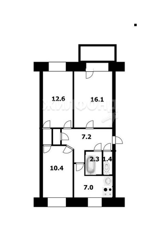 
   Продам 3-комнатную, 57.4 м², Крылова ул, 89

. Фото 22.