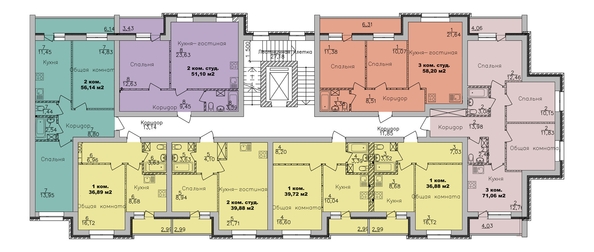 
   Продам 2-комнатную, 51.1 м², Романтиков ул, 26

. Фото 1.