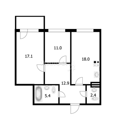 
   Продам 2-комнатную, 66.8 м², Лескова ул, 35

. Фото 18.