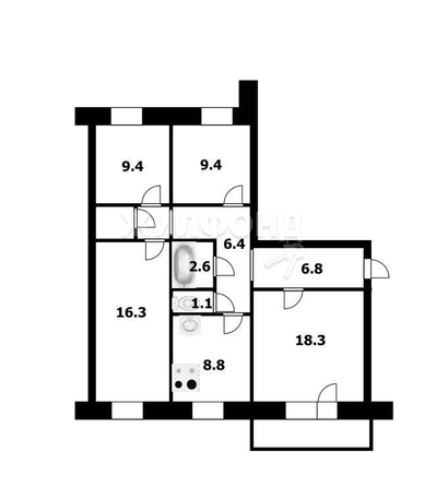 
   Продам 4-комнатную, 83.3 м², Широкая ул, 111

. Фото 22.